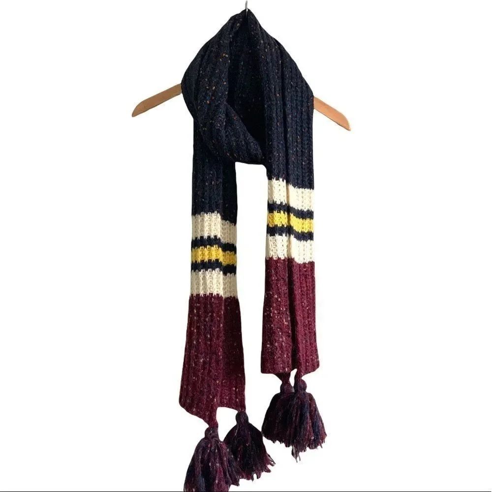 Free People Rugby Stripe Tassel Scarf